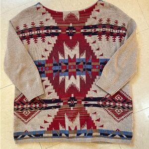 American Living Aztec Southwestern Knit Sweater Medium